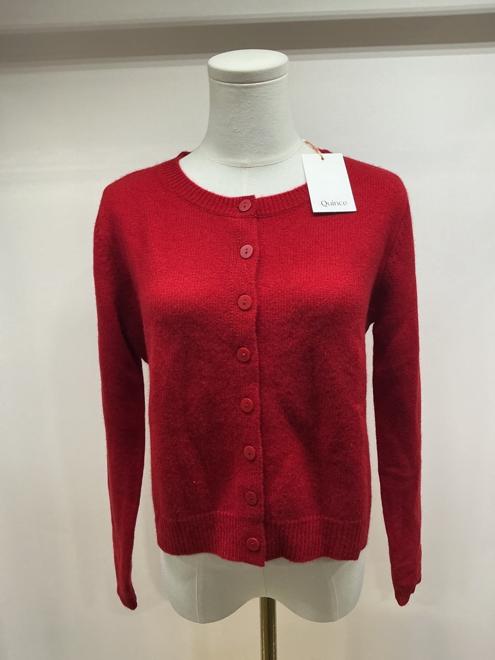 Mongolian Cashmere Cropped Crew Cardigan